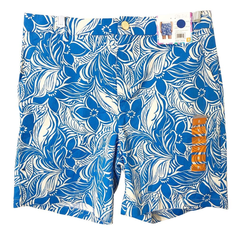 Stella Parker Collection NWT Women's Blue Floral Tropical Print Shorts Size 8